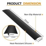 Rolett 2 Pack Silicone Stove Counter Gap Covers, Heat Resistant Stove Gap Filler, 21 Inch Black Stove Guard for Counter, Easy to Clean