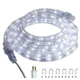 FOEERS 10 ft LED Rope Lights, 108 LED Connectable and Flexible Tube Lights,Rope Lights for Bedroom,Garden,Patio,Deck,Backyard,Kitchen,Christmas Decoration(White)