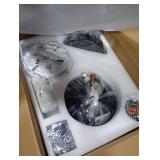 Fanyank Crystal Ceiling Fan Fandelier with Lights-Ceiling Fans with Lights,50 Low Profile and Remote Control, Flush Mount, Reversible, Dimmable, Noiseless, Black Ceiling Fan for Bedroom