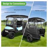 10L0L 4 Passenger Golf Cart Enclosure - 86 Roof Fit, Universal Golf Cart Cover for Yamaha Club Car EZGO,Waterproof 600D Rain Cover,Transparent Tail Light Panel,Foldable Door,4-Sided Clear Windows