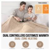ESTINGO Heated Blanket Queen Size, Electric Blanket Queen Size Dual Control with 5 Heating Levels & 10 Hours Auto Off, Fast Heating with Overheat Protection, 84x90, Milk Coffee
