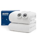 Bedsure Heated Mattress Pad King - Bed Warmer with Memory & Preheat Functions, 12-Hour Auto Off & 10 Heat Settings, Dual Controllers, Fast Heating, Brushed Electric Mattress Pad King, 78x80