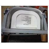 MoreFeel Collapsible Baby Bathtub for Newborn with Thermometer & 1 Hooded Towel & 1 Soft Floating Cushion,Portable Travel Bathtub with Drain Hole, Durable Foldable Baby Tubs for Infants to Toddler