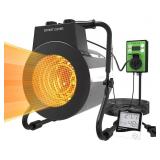 Electric Greenhouse Heater with Thermostat - 1500W Stainless Steel Outdoor Fan Heater, Fast Heating, Overheat Protection, Heating for Garage, Flower Room, Grow Tent