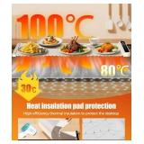 Food Warming Mat with Heat-Resistant Pad, 26X15 Inch, 6-Level Temp 6-Hour Timer, Child Lock Safety,Food Warmer Chafing Dishes for Buffet.