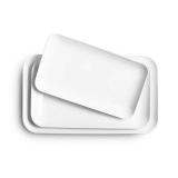 DELLING Large Serving Platter Set 16/14/12inch Large Serving Tray - Rectangular White Serving Trays for Party, Turkey Platter Set of 3, Christmas