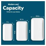 DELLING Large Serving Platter Set 16/14/12inch Large Serving Tray - Rectangular White Serving Trays for Party, Turkey Platter Set of 3, Christmas