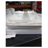 DELLING Large Serving Platter Set 16/14/12inch Large Serving Tray - Rectangular White Serving Trays for Party, Turkey Platter Set of 3, Christmas