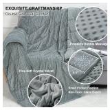 Alomidds Weighted Blanket (60x80,15lbs Queen Size - Grey), Weighted Blankets for Adults and Kids, Cooling Breathable Soft and Comfort Minky, Heavy Blanket Microfiber Material with Glass Beads