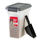 IRIS USA Dog Food Storage Container, Airtight Lid, 2-Cup Scoop, Up to 13 Pounds Pet Food Storage, Versatile Pet Food Bin, Treats, BPA Free, Dark Gray MISSING LID AND SCOOP