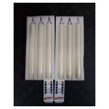 Homemory 6 Pcs Wax Flameless Taper Candles with Remote Timer and Dimmer, LED Candle Sticks with Flickering Light, Ivory Battery Operated Window Candles, 9.6 Inches for Wedding Home Indoor Decoration