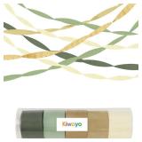 Kiwayo Birthday Decorations, Sage Green Gold Crepe Paper Streamers Party Decorations(5 Rolls) for Baby Shower, Camp Bachelorette, Bridal Shower, Wedding, Engagement Safari Woodland Boho Party Decor