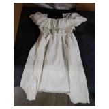 Floerns Girls Cold Shoulder Ruffle Trim Short Sleeve Belted A Line Midi Dress Apricot 10Y