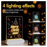 5.9 x 7.9 Inch LED Note Board with Colors, Rechargeable Clear Acrylic Dry Erase Drawing Board with 7 Markers, LED Message Board with Stand, Art Board with Tracing Book for Room/Store/Office/Gift