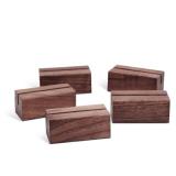 UNIQOOO 20 Pack Place Card Holders | Rustic Walnut Wood Escort Cards Display Stands | Table Number Sign and Photo Stand | Perfect for Retail Shop, Cafe, Home, Wedding, Dinner Party Events Decoration
