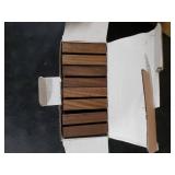 UNIQOOO 20 Pack Place Card Holders | Rustic Walnut Wood Escort Cards Display Stands | Table Number Sign and Photo Stand | Perfect for Retail Shop, Cafe, Home, Wedding, Dinner Party Events Decoration