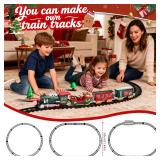 Train Set for Toddlers Christmas Tree, Christmas Train Sets for Around The Tree, Train Set with Sound and Lights, Toddler Model Trains for 3 4 5 6 7 8+ Years Old Kids Christmas Toys, Gifts