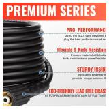 YAMATIC Pressure Washer Hose 25 FT 1/4 ID, USA Standard M22 Brass Fittings, 3200 PSI Kink-Resistant Replacement for High Power Washers