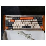 CORBOBO 60 Percent Keyboard,RGB Backlit Gaming Keyboard USB-C Wired,Portable 68 Keys Compact Mini Keyboards for Business Trips,Office,PC Games (SK968,Grey&Orange)