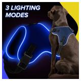 Pewkim Light Up Dog Harness, Led No-Pull Reflective Dog Vest, Breathable Adjustable Pet Harness with Handle for Outdoor Walking - No More Pulling, Tugging or Choking (Pink, Small) COLOR VARIES***
