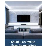 JNGMAIR 40ft LED Strip Lights with Remote, 6500K Daylight White Dimmable Tape Lights, 12V 720 LEDs 2835 Strong Adhesive Rope Lights for Cabinet Kitchen Ceiling Closet Vanity Mirror Stairway Basement