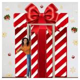 Christmas Door Cover Xmas Gift Box Banner Red Christmas Porch Sign Hanging Background Gift Box Door Decoration Xmas Party Supplies for School Home Office Wall Outdoor Indoor Party Winter Holiday