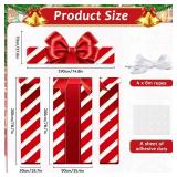 Christmas Door Cover Xmas Gift Box Banner Red Christmas Porch Sign Hanging Background Gift Box Door Decoration Xmas Party Supplies for School Home Office Wall Outdoor Indoor Party Winter Holiday