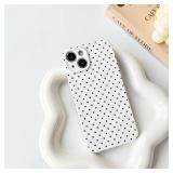 Lovmooful Compatible for iPhone 13 Case Cute Polka Dot with Aesthetics Design for Girls Women Soft TPU Shockproof More Protective Girly for iPhone 13 Case-Black&White