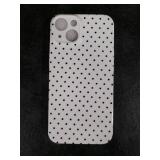 Lovmooful Compatible for iPhone 13 Case Cute Polka Dot with Aesthetics Design for Girls Women Soft TPU Shockproof More Protective Girly for iPhone 13 Case-Black&White