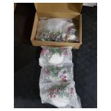 Thyle MultiPcs Beach Christmas Ornaments Set Handmade Natural Seashell Starfish Conch Crafts with Pine Cones Berry Bell Hanging Ornaments for Home Christmas Tree Holiday Party Decoration