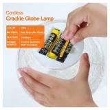 Crackle Globe LED Lamp Battery Operated with Timer, Lighted Glass Orb for Living Room & Festival Christmas Decoration, Indoor Glowing Night Light Sphere Table Lamp for Mother