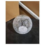 Crackle Globe LED Lamp Battery Operated with Timer, Lighted Glass Orb for Living Room & Festival Christmas Decoration, Indoor Glowing Night Light Sphere Table Lamp for Mother