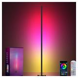 OIYN Smart RGBICW LED Corner Floor Lamp - 16 Million DIY Colors, 68+ Scenes, Music Sync, App & Remote Control, Color-Changing Ambient Lighting for Living Rooms, Bedrooms, and Gaming Rooms