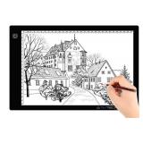 A4 Ultra-Thin Portable LED tracing Light Box Dimmable Brightness LED Art Tracing Pad for Artist Drawing Sketching Animation Stencilling and 5d Diamond Painting (Black, A4)