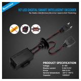 Bestview H7 LED Light Canbus Decoder Anti Flicker Harness, Resistor Decoders Error Free, LED Warning Canceller Resistor Adapter, Pack of 2