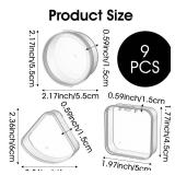 YBEATY 9 Pcs Powder Puffs with Holder Cases, Transparent Makeup Sponge Protective Container Reusable Portable powder puff Holder Dust Proof Pocket Cosmetic Puff Box for Travel Women