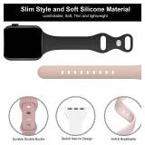 4 Pack Silicone Slim Bands Compatible with Apple Watch Band 38mm 42mm 40mm 44mm 41mm 45mm 46mm 49mm, Soft Narrow Sport Thin Strap for iWatch Ultra 3 2 1 Series 11/10/9/8/7/SE/6/5/4 Women Men