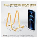 Plate Holder Easel Display Stand - 4.5 inch Metal Plate Stands for Display - Tabletop Picture Stand - Gold Iron Easels for Display Pictures | Photo Frames | Book | Decorative Plates | Plaque - 1 Pack