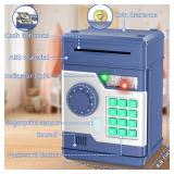 NAFEIV Kids Piggy Bank Money Saving Cash Coin Electronic Piggy Bank Toys for Ages 6-8, Navy