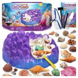PIBEX Ocean Fossil Dig Kit, Dig up 20+ Real Shells & Seasnails, STEM Educational Activity Set Sea Creatures Excavation Toy for Kids, Marine Biology Geology Science Kit, Gift for Boys and Girls Age 6+