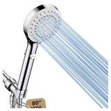 FASDUNT Shower Head with Handheld, High Pressure Handheld Shower Head with 80 Extra Long Stainless Steel Hose & Adjustable Bracket, Showerhead with ON/OFF Switch for Pets Bath