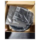 MUNILAIL 96 Pcs Black Plates and Napkins Party Supplies Serve 24 Guests Including Black Scalloped Paper Plates and Napkins Plastic Forks for Baby Shower Birthday Party Disposable Dinnerware Set