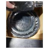 MUNILAIL 96 Pcs Black Plates and Napkins Party Supplies Serve 24 Guests Including Black Scalloped Paper Plates and Napkins Plastic Forks for Baby Shower Birthday Party Disposable Dinnerware Set