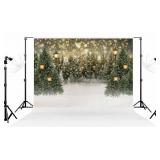 Kate 7x5ft Bokeh Snow Christmas Tree Photo Backdrop Xmas Glitter Street Lamp Snowfield Photography Background for Christmas Winter Photo Studio Props