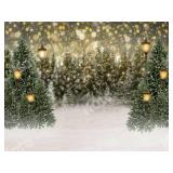 Kate 7x5ft Bokeh Snow Christmas Tree Photo Backdrop Xmas Glitter Street Lamp Snowfield Photography Background for Christmas Winter Photo Studio Props