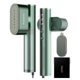 Jack & Rose Travel Steamer & Iron 2 In 1, Portable Garment Steamer, 15s Heat Up, Large Ceramic Heat Panel, 100-220V for Global Traveling