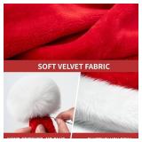 Ambandier Kids Christmas Santa Hat for Toddler Boys Girls, Children Soft Plush Classic Xmas Holiday Hat, Thicken Comfortable Velvet Santa Claus for Christmas New Year Festive Theme Party