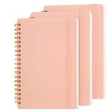 Utron 3 PCS Small Spiral Notebook 5x7, Notebooks for Note Taking, Pink Spiral Journal Notebook, Work Notebook Small Notebooks 5x7 with Strap, Cute Notebooks for Women 70 Sheets/Note Books