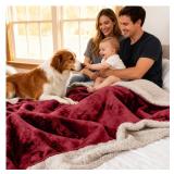 Sacred Weapon Blanket Waterproof and Stain Proof Water Proof Blanket for Bed & Couch Splash Throw Blanket VIP Washable King, Queen Mattress Protector Waterproof Dark Red 80x80