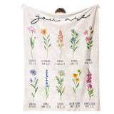 Afterprints Christian Gifts for Women, Christian Blanket with Flowers, Birthday Gifts for Women, Inspirational, Religious Gifts for Sister, Friend, Daughter, Mom, Soft Throw Blankets 50